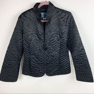 Nine West Quilt Pattern Jacket Black Size M